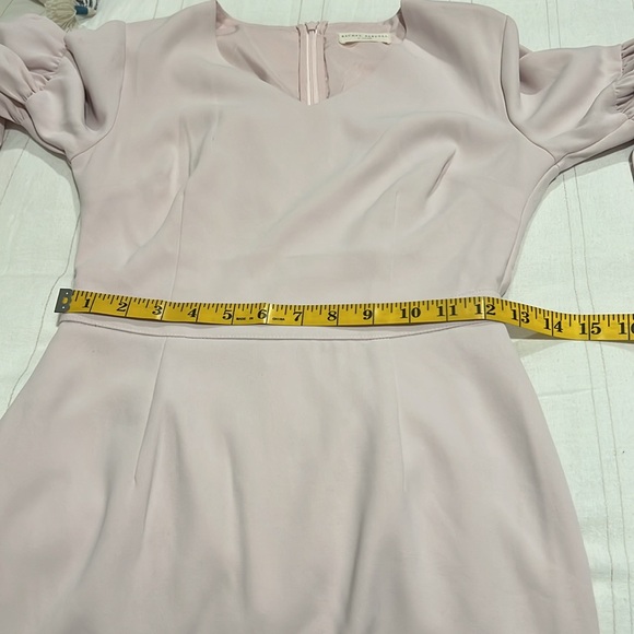 Rachel Parcell Dusty Pink Midi Dress Gathered Lantern Sleeves XS - Picture 11 of 13